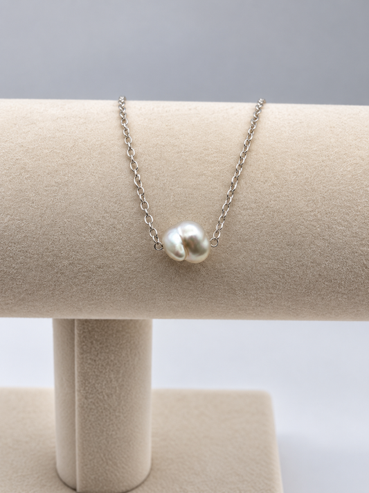 Bracelet enfant Tamarii argent 925 perles keishi, vue de détail – Anaora Pearls
