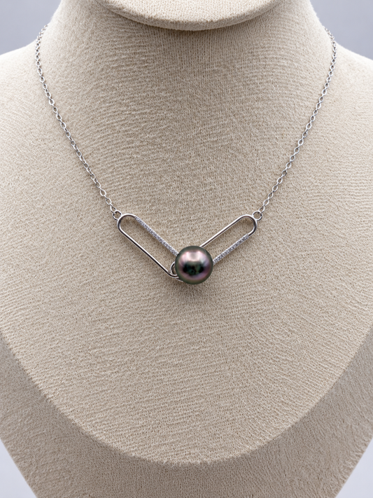 Collier Vahine perle de Tahiti, vue de détail – Anaora Pearls