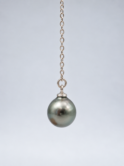 Boucles d'oreilles Poerava argent 925 et perles de Tahiti 8–9 mm, autre vue – Anaora Pearls