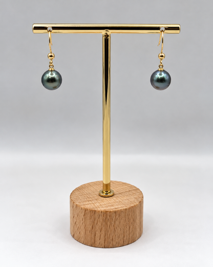 Boucles d'oreilles Vaitea perles de Tahiti, vue de détail – Anaora Pearls