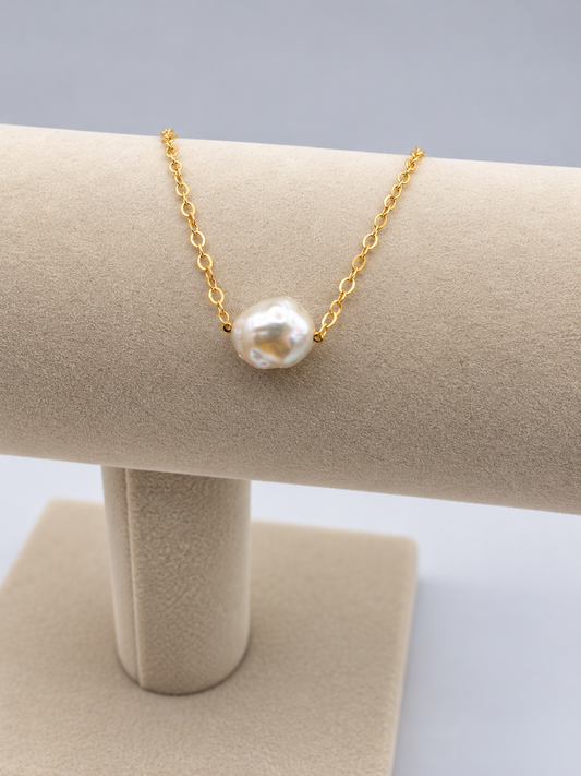 Bracelet enfant Tamarii gold filled perles keishi, vue de détail – Anaora Pearls