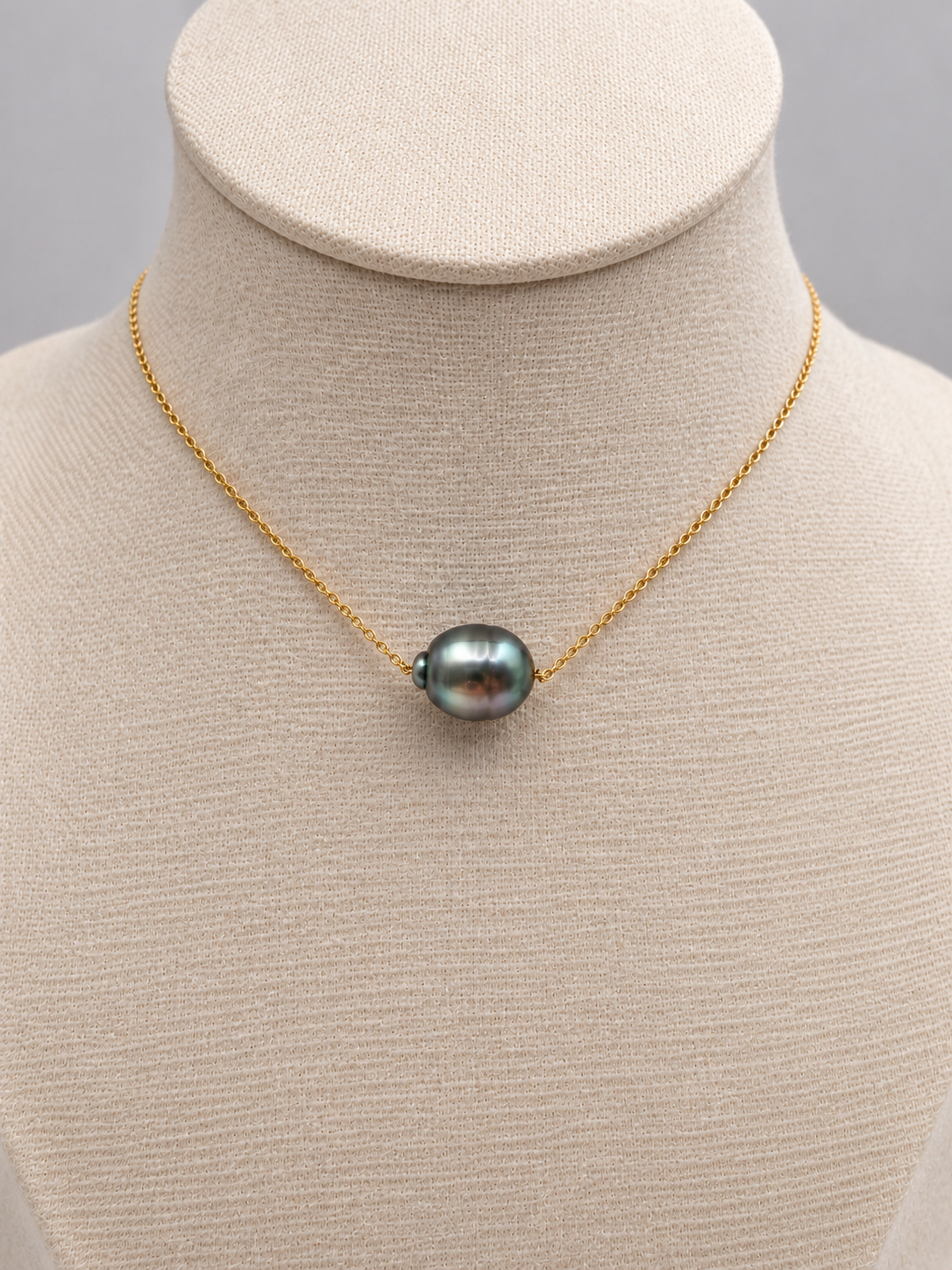 Collier Moana doré perle de Tahiti, vue de détail – Anaora Pearls