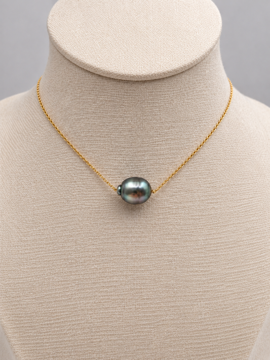 Collier Moana doré perle de Tahiti, vue de détail – Anaora Pearls