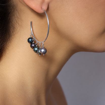 Boucles d'oreilles Heiva perles de Tahiti portées – Anaora Pearls